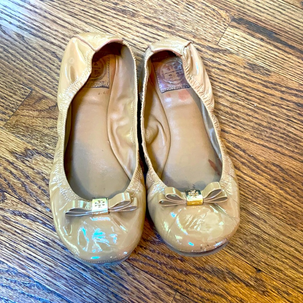 Tory Burch Patent Nude Flats